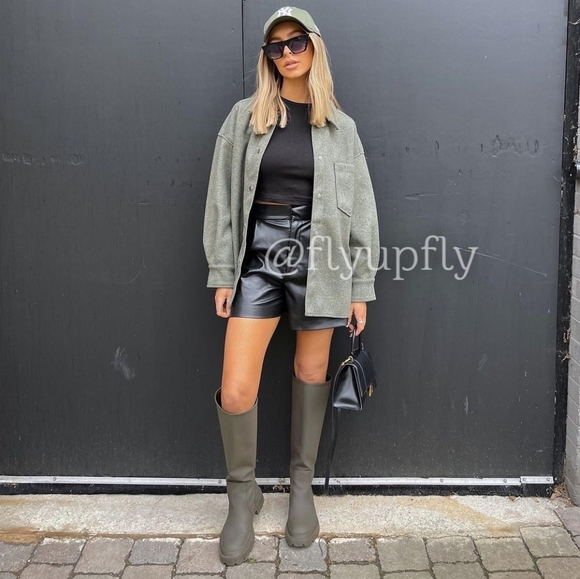 Zara * Soft Overshirt Shacket Shirt khaki - Picture 4 of 7